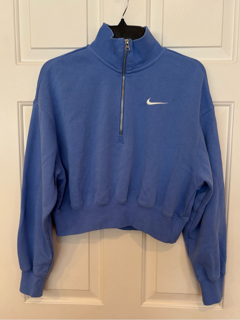 Nike Women's Full Zip Cropped Fleece Hoodie Logo Sweatshirt Size S Gym